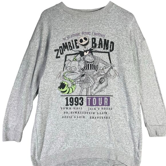 Nightmare Before Christmas Zombie Band 1993 Tour Lounge Sleep Pullover Disney‎ - Picture 1 of 7